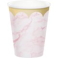 Creative Converting Pink Marble Paper Cups, 9oz, 96PK 353967